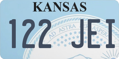 KS license plate 122JEI