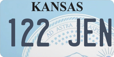 KS license plate 122JEN