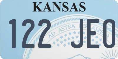 KS license plate 122JEO