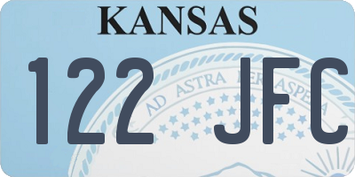 KS license plate 122JFC