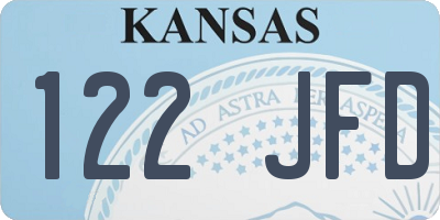 KS license plate 122JFD