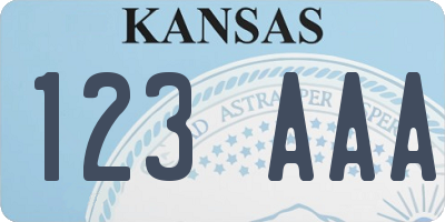 KS license plate 123AAA