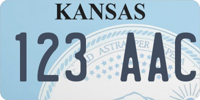 KS license plate 123AAC