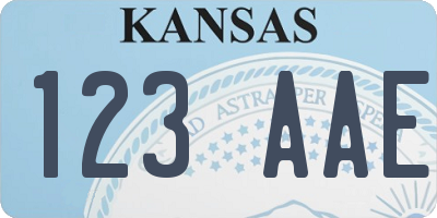 KS license plate 123AAE