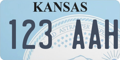 KS license plate 123AAH