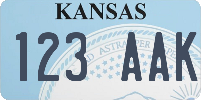 KS license plate 123AAK