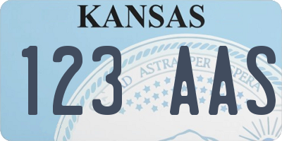 KS license plate 123AAS