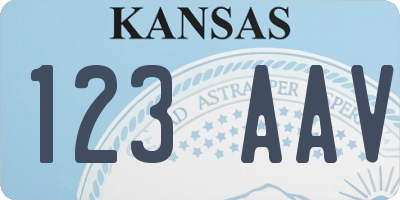 KS license plate 123AAV