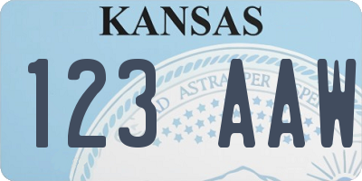 KS license plate 123AAW