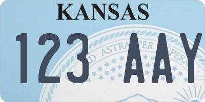 KS license plate 123AAY