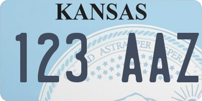 KS license plate 123AAZ