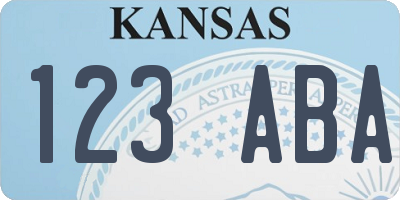 KS license plate 123ABA