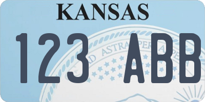 KS license plate 123ABB