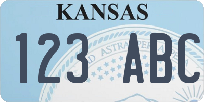 KS license plate 123ABC