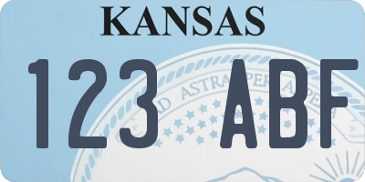 KS license plate 123ABF