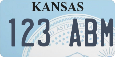 KS license plate 123ABM