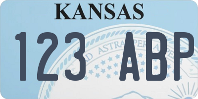 KS license plate 123ABP