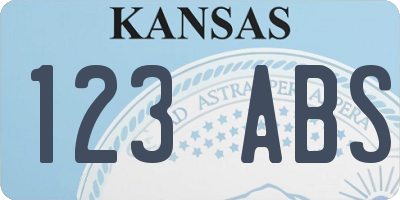 KS license plate 123ABS