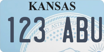KS license plate 123ABU