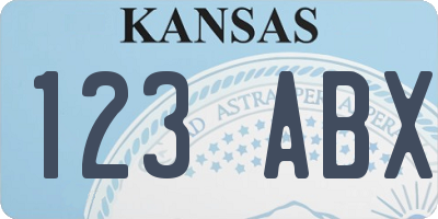 KS license plate 123ABX
