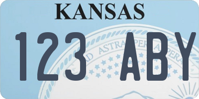 KS license plate 123ABY