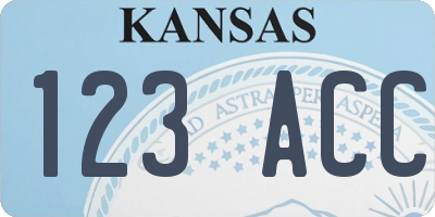KS license plate 123ACC