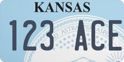 KS license plate 123ACE