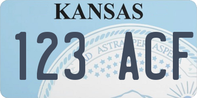 KS license plate 123ACF