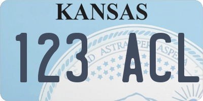 KS license plate 123ACL