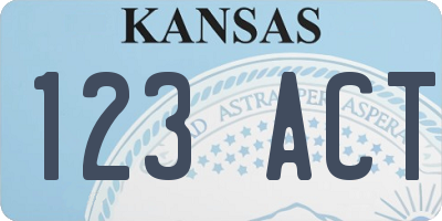 KS license plate 123ACT