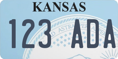 KS license plate 123ADA