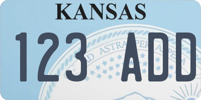 KS license plate 123ADD