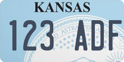 KS license plate 123ADF