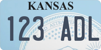 KS license plate 123ADL