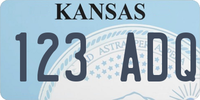 KS license plate 123ADQ