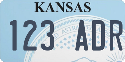 KS license plate 123ADR