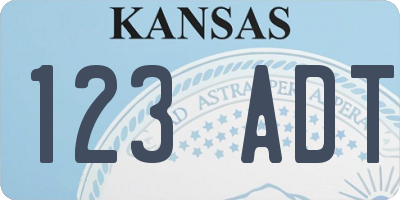 KS license plate 123ADT