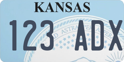 KS license plate 123ADX