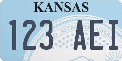 KS license plate 123AEI