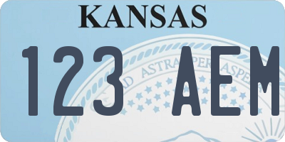 KS license plate 123AEM