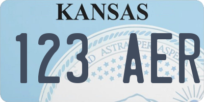KS license plate 123AER