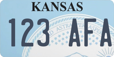KS license plate 123AFA