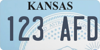 KS license plate 123AFD