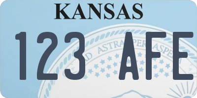 KS license plate 123AFE