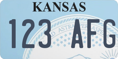 KS license plate 123AFG