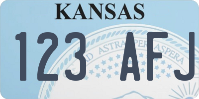 KS license plate 123AFJ