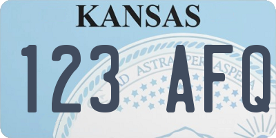 KS license plate 123AFQ