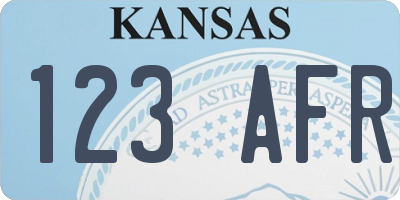 KS license plate 123AFR