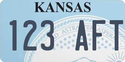 KS license plate 123AFT