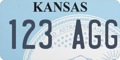 KS license plate 123AGG